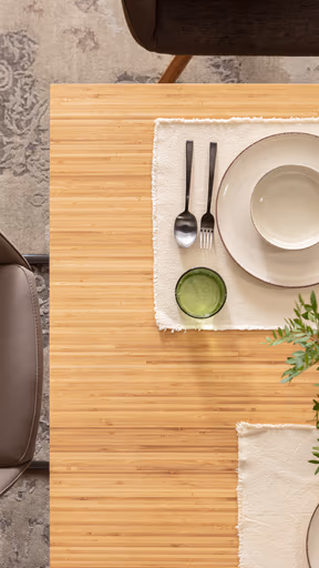 Esstisch Phoenix - LB ca. 260x100cm, Bambus, bianco geölt