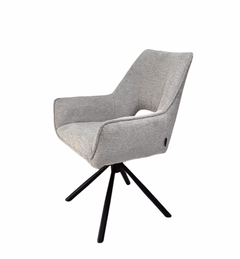 Armlehnstuhl MARESA - drehbar, Stoff, Silberfarben