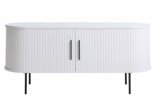 TV-Lowboard - B ca. 120 cm, Eiche Furnier, Weiß