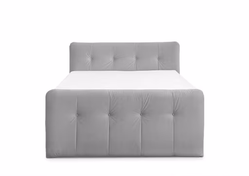 Boxspringbett HOLLIE- Liegefläche ca. 180x200 cm, Stoff, Grau, TFK H3/TFK H3