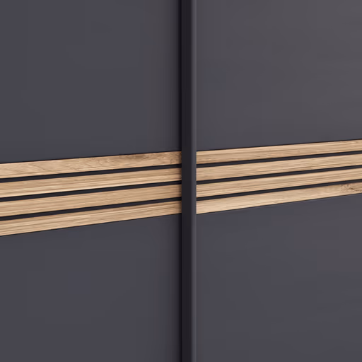 Schwebetürenschrank Viana - BHT ca. 300x230x68 cm, Anthrazit