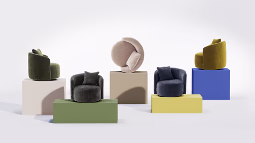 Drehsessel Valdis - Stoff, Navy