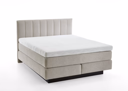 Boxspringbett - Liegefläche ca. 180x200 cm, Stoff, Natur
