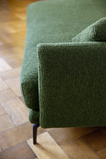 Ecksofa Cuneo - 2,5-Sitzer, Longchair rechts, Stoff, Grün