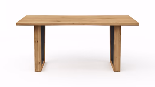 Esstisch Belfast - LB ca. 180x100 cm, Eiche massiv, mit Metalleinlage im Gestell