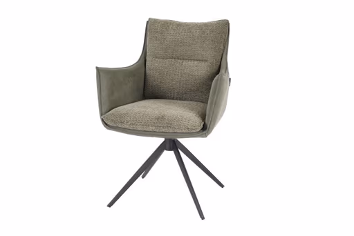 Armlehnstuhl MANDY - drehbar, Stoff, Grün