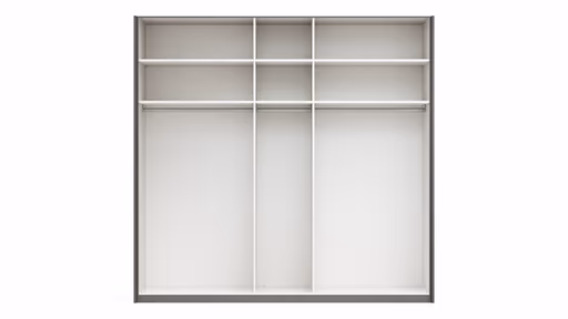 Drehtürenschrank Viana - B ca. 254 cm, Lack, Steingrau, Riffholz, Wildeiche