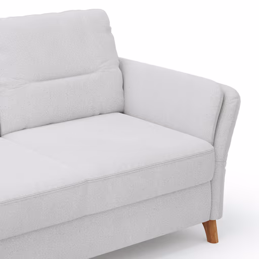 Ecksofa Vayra - Longchair links mit 2,5-Sitzer rechts, Stoff, Offwhite