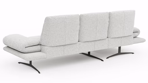 Ecksofa Lucero 2.0 - Longchair mit 2-Sitzer rechts inkl. Sitztiefenverstellung, Drehsitz und Sitztiefe verstellbar, Stoff, Offwhite