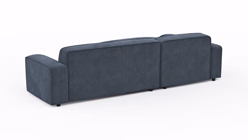 Ecksofa Denver - Longchair links mit 2,5-Sitzer, Stoff, Blau