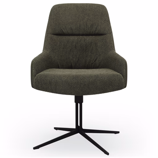 Armlehnstuhl Sagres - drehbar, Leder & Stoff, Olive