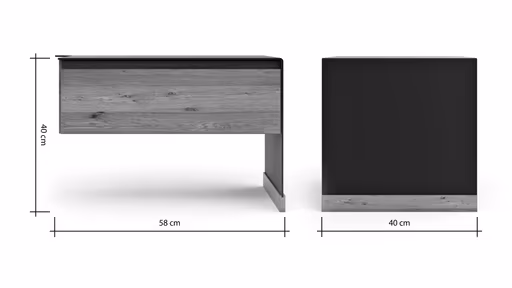 Nachtkonsole Baltimore - Rechts, Wildeiche massiv, Metall