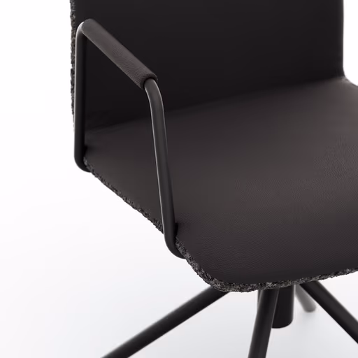 Armlehnstuhl Sedana - drehbar, Stoff, Dunkelgrau