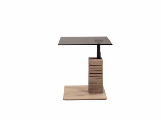 Couchtisch - höhenverstellbar, LBH. ca. 55x47x47-65 cm, Glas, Grau