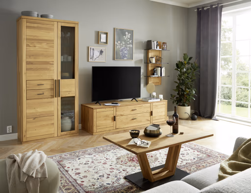 Wohnwand Faro 6.0 -  Wildeiche massiv, geölt