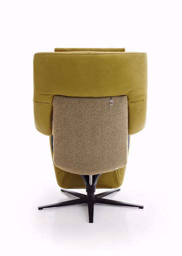 Sessel - Relaxfunktion motorisch, Stoff/Leder, Gelb/Grün