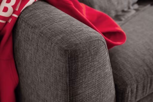 Ecksofa Lenni Full - Longchair links mit 3-Sitzer, Velour, Mocca, bündige Kissen