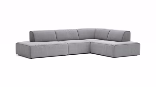 Ecksofa Elementos - Abschlusselement mit 1-Sitzer und Ecke rechts, Stoff, Grau