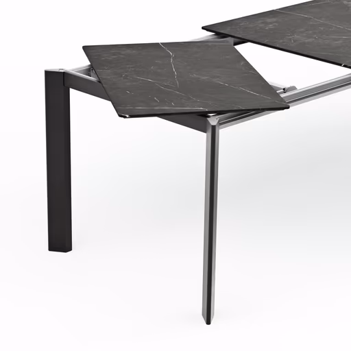 Esstisch Menosa - ausziehbar, LB ca. 160x90 cm, Laminat, Marmor schwarz