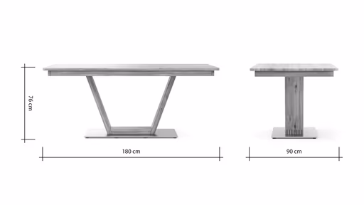 Esstisch Cartago Soft - LB ca. 180x90 cm, Astbuche massiv, natur geölt