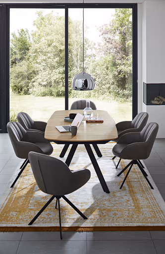 Polsterstuhl Dinner - Leder, Graubraun