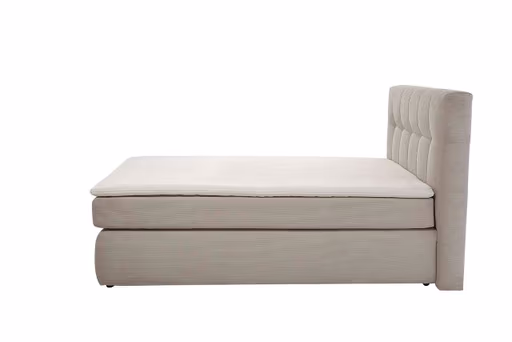 Boxspringbett JANAH- Liegefläche ca. 140x200 cm, Stoff, Creme