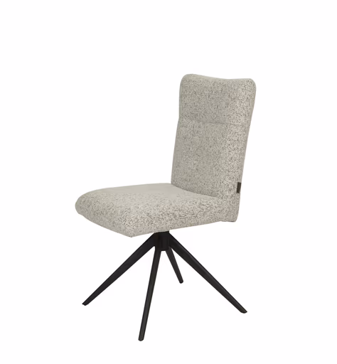 Stuhl MYLENE - drehbar, Stoff, Schwarz-Weiß