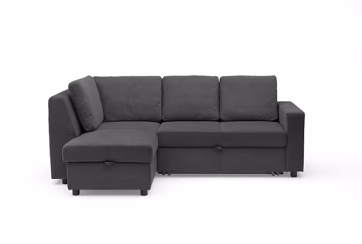 Ecksofa PRO FLEXX - Ecke links, 2-Sitzer inkl. Schlaffunktion und Bettkasten, Stoff, Anthrazit