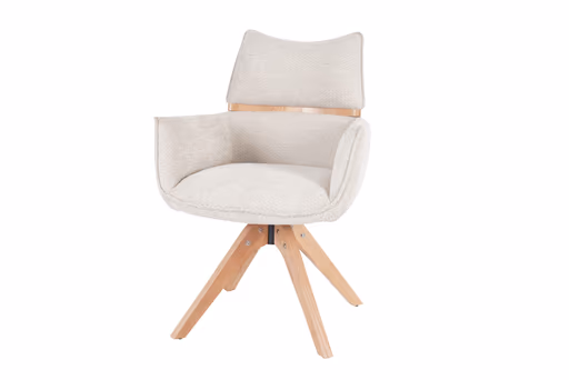 Armlehnstuhl MAROU - drehbar, Stoff, Beige