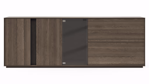 Sideboard Saratoga - Buche massiv, silbergrau geölt