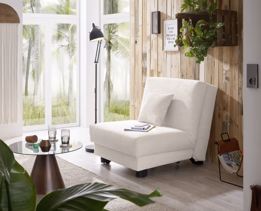 Faltsessel Easy Optik A - ohne Armlehnen inkl. Schlaffunktion, Cord, Beige