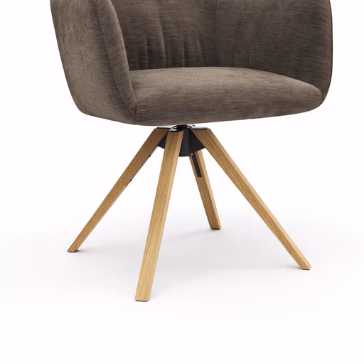 Armlehnstuhl Nashville - drehbar, Stoff, Dunkelbraun