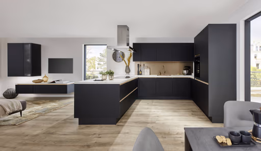 L-Küche 33.170 2 325, schwarz premium matt