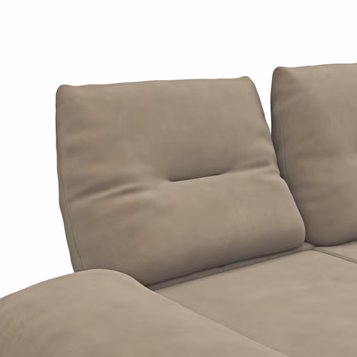 Sofa Lucero - 2,5-Sitzer inkl. Drehsitze und Armlehne/Rückenlehne und Sitztiefe verstellbar, Leder, Taupe 