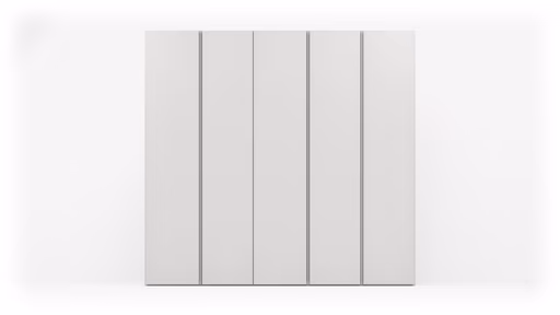 Drehtürenschrank Loretto - B ca. 254 cm, Melamin matt, Weiß