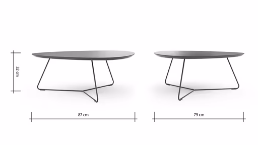 Couchtisch Fano - LBH ca. 87x78x33 cm, Fenix, Bordeaux