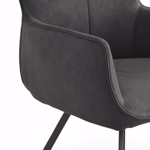 Armlehnstuhl Calyra - Stoff, Anthrazit