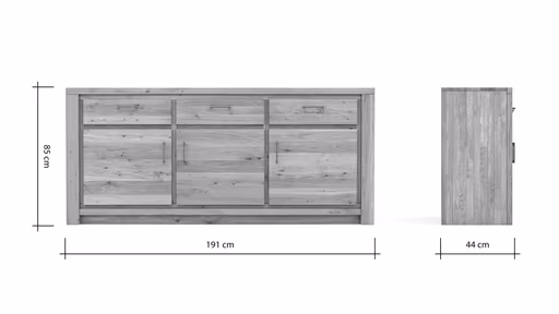 Sideboard Farmingdale - Eiche massiv, natur geölt