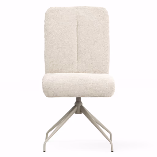 Stuhl Evania - Dreh und Relax-Funktion, hoher Rücken, Stoff, Creme