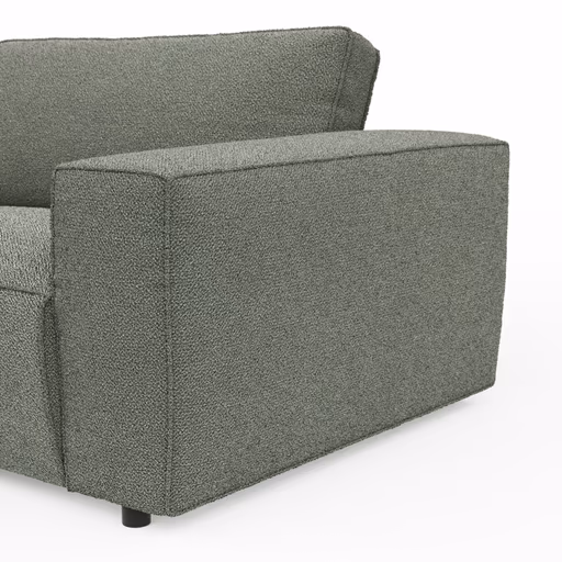 Ecksofa Lilaia - 1,5-Sitzer Tief, Ecke, 2-Sitzer rechts, Stoff, Olivgrün