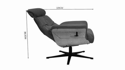 TV-Sessel MOANI mit Hocker - drehbar, Relaxfunktion, Kopfteilverstellung, Leder, Dunkelbraun