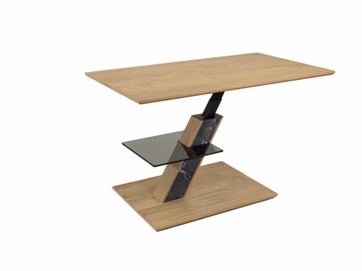 Couchtisch - höhenverstellbar, LBH ca. 100x60x47-64 cm, Wildeiche furniert