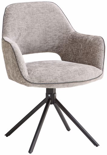 Armlehnstuhl - drehbar, Stoff, Silberfarben