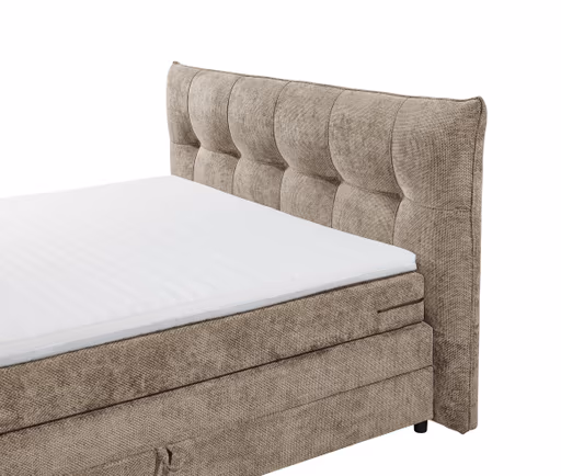 Boxspringbett- Liegefläche ca. 180x200 cm, Stoff, Taupe