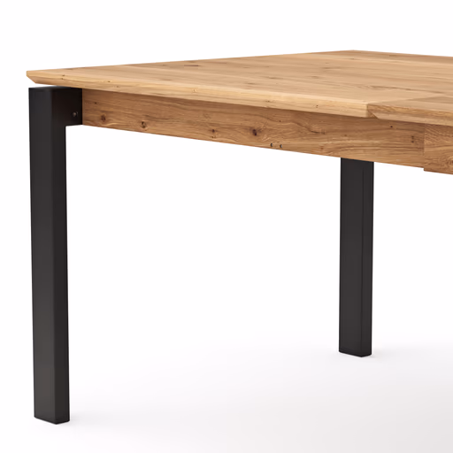 Esstisch Farmingdale - ausziehbar, mit Alubeschlag, LB ca. 200x100 cm, Eiche massiv, natur geölt