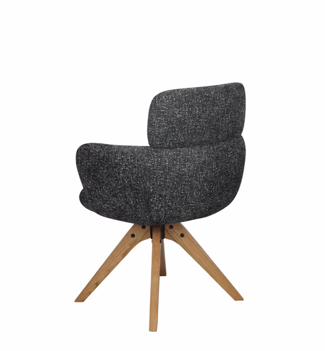 Armlehnstuhl MANJA - drehbar, Stoff, Graublau