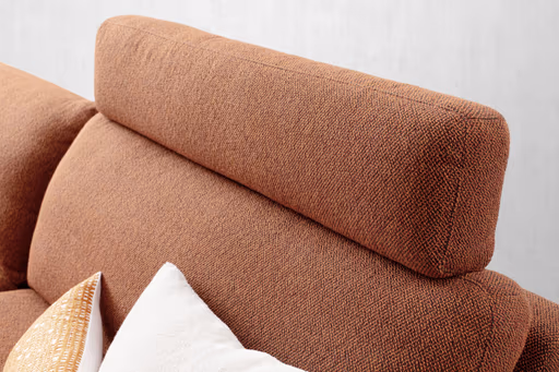 Ecksofa Enna - Longchair links mit 1,75-Sitzer, Stoff, Terracotta