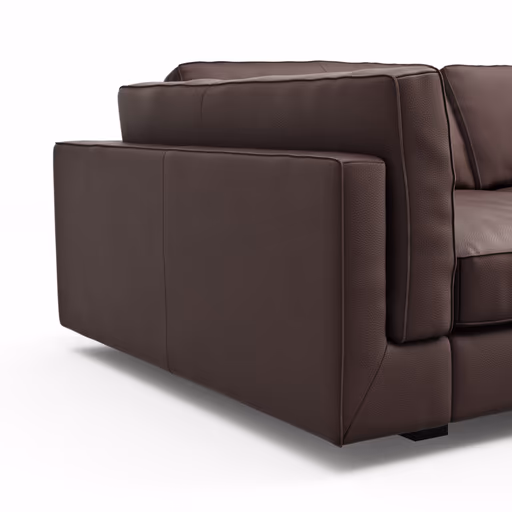 Sofa Aprino 3 - 3,5-Sitzer XXL, Dickleder, Dunkelbraun, Armlehne Kissen