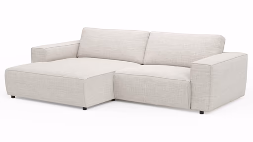 Ecksofa Lilaia - Chaise Longue XL mit 1,5-Sitzer XL rechts, Stoff, Kaschmir
