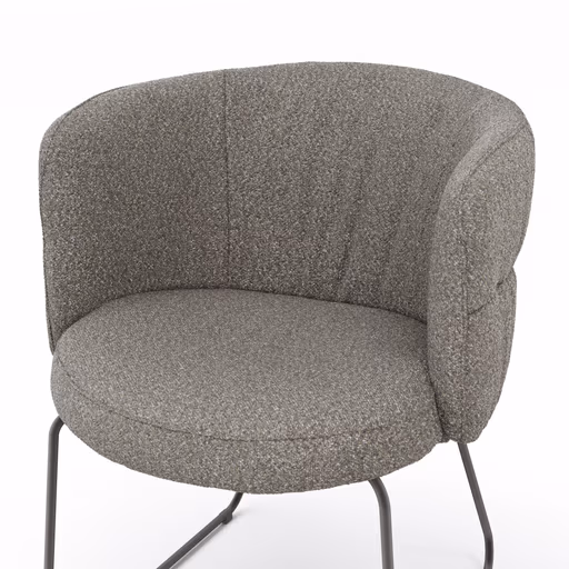 Armlehnstuhl Milana - Stoff, Grau